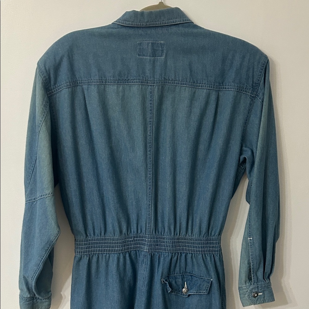 Vintage Liz Wear Jumpsuit Women’s Large Denim 80s Faded Casual - Picture 9 of 16